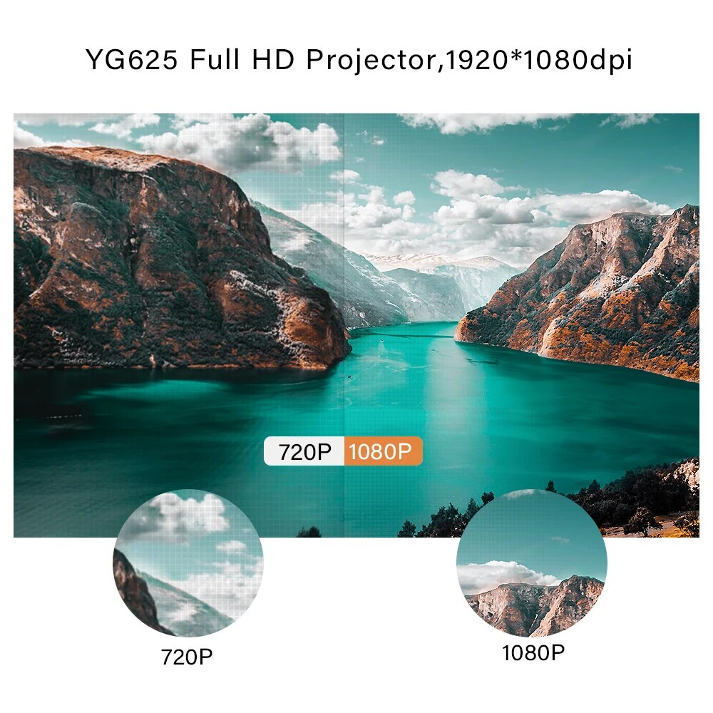 Everycom YG625 Projector LED LCD Native 1080P 7000 Lumens Support Bluetooth Full HD USB Video 4K Beamer for Home Cinema theater