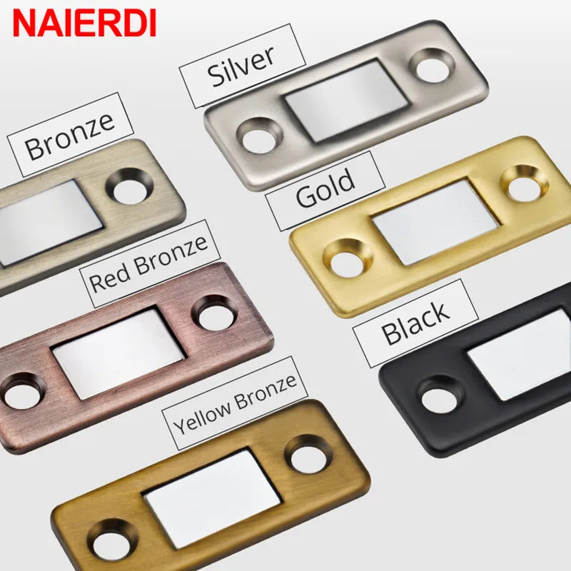 NAIERDI 2pcs/Set Magnetic Cabinet Catches Magnet Door Stops Hidden Door Closer With Screw For Closet Cupboard Furniture Hardware
