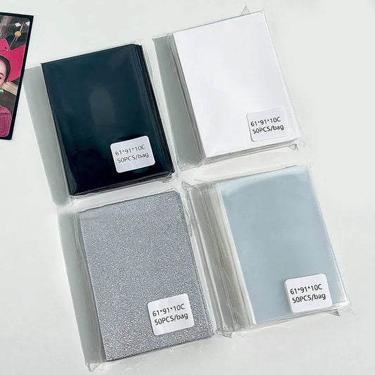50pcs Korea Card Sleeves Clear Acid Free-No CPP HARD 3 Inch Photocard Holographic Protector Film Album Binder 61x91mm 66x91mm