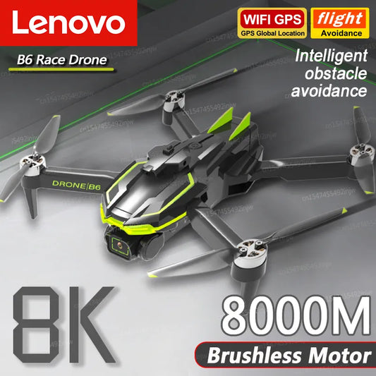 Lenovo B6 Race Drone Brushless Motor Dual 4K Professional Aerial Photography WIFI FPV Obstacle Avoidance Four-Axis Rc Quadcopter