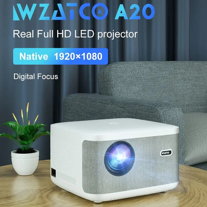 WZATCO A20 Full HD Projector 1080P 2K 4K Video Home Theater digital Focus 5G WiFi Android 32GB Projector 3D Portable Proyector