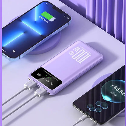 100W Super Fast Charging Power Bank 50000mAh Portable Charger External Battery Pack Powerbank for iPhone Xiaomi Huawei Samsung