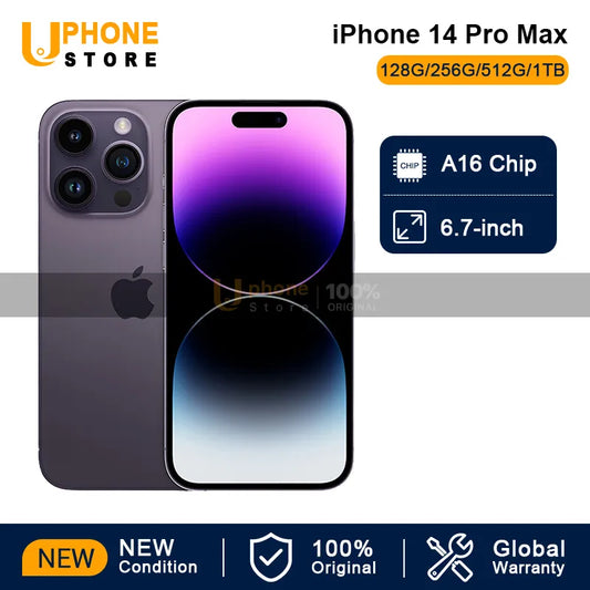 100% New Condition Apple iPhone 14 Pro MAX 2022 Phone 8GB RAM A16 Bionic Chip 6.7 inch OLED Face Recognition Display