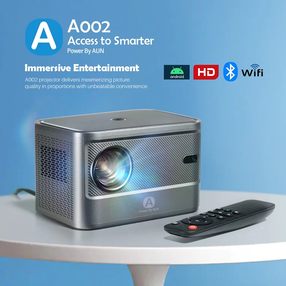 AUN A002 Android Projector LED Home Theater Projectors Support Full HD 4K Video Beamer Bluetooth WIFI Smart TV MINI Projector