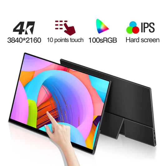 VCHANCE 15.6 Inch 4K Portable Monitor Touchscreen Foldable Stand Metal Frame 100%sRGB Second Display for Phone Laptop PS5 Switch