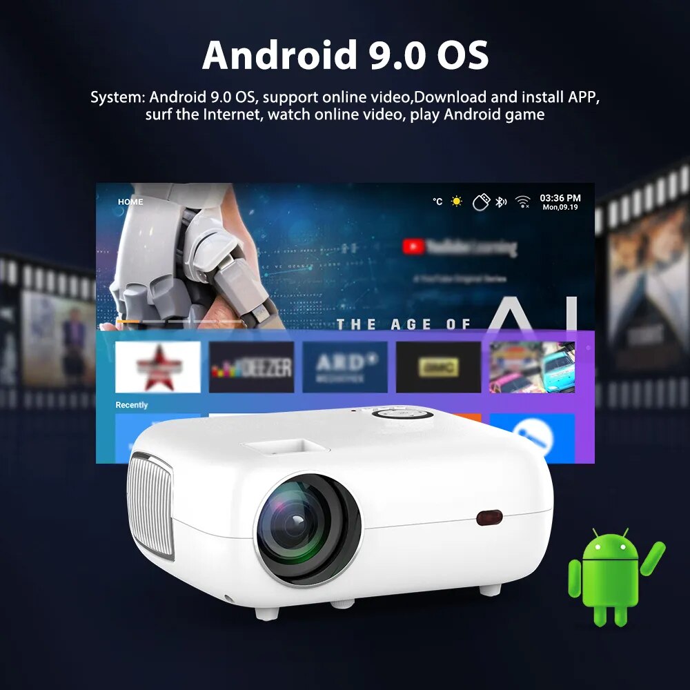 Progaga PG500 Real 1080P Full HD Portable Projector WIFI Android 9 Support 2K 4K Home Movie Cinema 200 Inch 6000 Lumens Beamer