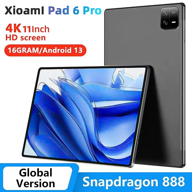 2023 Original Global Version Tablet Pad 6 Pro 16GB+512GB Snapdragon 888 Android 13 Tablets PC 5G Dual SIM Card or WIFI HD 4K Mi