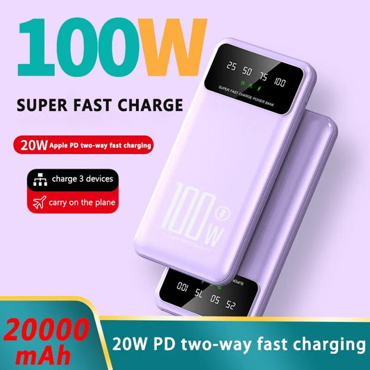 30000mAh Power Bank 66W Portable External Battery Charger Ultra Fast Charging Large Capacity for Huawei Samsung iPhone Xiaomi
